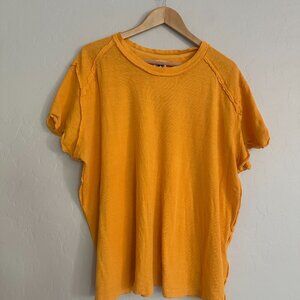 NWT Free People Flowy Basic Tee Size Large in Carrot Ginger Orange $58